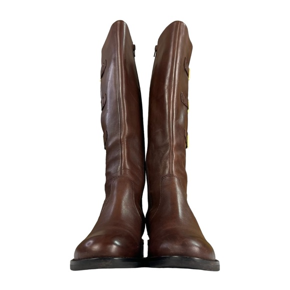 Ecco Hobart Brown Tall‎ Leather Riding Buckle Moto Equestrian Boots EU38 US7-7.5 - Picture 10 of 15